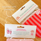 Elle Nicole - Coffee Cup Cover - Pink & Orange Stripes - Iced Drink Sleeve - Large / 24oz