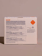 Back of box shows nutrition facts for Madagascar Vanilla Bean, Miso Caramel, French Lavender Madeleine syrups.