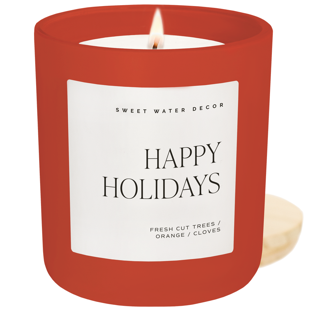 Happy Holidays 15 oz Soy Candle by Sweet Water Decor